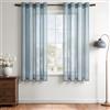 MRTREES Tende Finestre Voile Semi Trasparenti Blu Navy 2 Pezzi con Occhielli 140x145 CM Tenda a Panello Tende Corte Leggere per Camera da Letto Cameretta Bambini Cucina e Interni Moderne