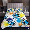 Loussiesd Copriletto trapuntato sportivo con stampa ad acquerello per bambini e ragazzi con palloni da calcio set di trapunta per la collezione di camere da letto 2 pezzi taglia singola170X230cm