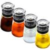 TINMIX Bottiglia Dispenser di Olio a Prova di Perdite per Campeggio all'Aperto, 160ml/5.4oz Ampolla di Vetro per Olio d'Oliva e Aceto, Ben Sigillata per Cucina da Picnic, Confezione da 4