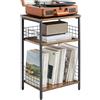 YMYNY Scaffale a 3 Ripiani, Tavolino in Soggiorno, Supporto per Giradischi, Libreria per Ufficio, Studio, Camera da Letto, 40×29×62.5CM, Stile Industriale, Marrone Vintage HST009H