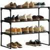 XIANGLV Scarpiera a 3 strati, piccola, può contenere 9 paia di scarpe, scarpiera organizer con rivestimento antiruggine, adatto per dormitori, case di noleggio, balcone, impilabile scarpiera