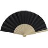 MAPIMANIA - Ventaglio Legno Pieghevole in Tessuto Glitter Color Nero, Ventagli Matrimonio Personalizzati, Ventaglio Giapponese Resistente, Gadget Cerimonia