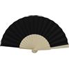 MAPIMANIA - Ventaglio Legno Pieghevole in Tessuto Color Nero, Ventagli Matrimonio Personalizzati, Ventaglio Giapponese Resistente, Gadget Cerimonia