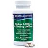 Simply Supplements Ginkgo Biloba e Ginseng Coreano - 360 Compresse - Adatto ai vegani - SimplySupplements