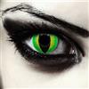 DESIGNLENSES, Lenti a contatto colorate verde e gialle, occhi di gatto per costume di Halloween, senza gradazione, 1 paio (2 pezzi), lentes cosmetiche colore + custodia per lenti Green Dragon