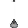 EGLO Lampada a sospensione Dolwen, per illuminare il tavolo da pranzo, stile giapponese, paralume in tessuto e metallo nero, attacco E27, diametro 33,5 cm
