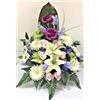 LBA Centro di fiori artificiali per cimitero. Anche per le Chiese. Speciale giorno di tutti i santi. Dimensioni: 65 x 50 x 35 cm. ca.