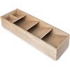 LACOR - 39050 - Organizer da cucina compatto per posate, legno di faggio naturale, 5 scomparti individuali, icone per differenziare le posate, 39,5x12,2 cm