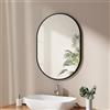 EMKE Specchio Bagno 60 x 80 cm, Specchio da parete Bagno Telaio Nero, Specchio da parete Ovale, Orizzontale/Verticale, per Bagno, Corridoio, Soggiorno, Camera, WC Ospiti