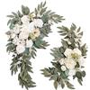 BMQDSM Kit di fiori artificiali per archi nuziali (confezione da 2) per decorazione di matrimoni, cerimonie e ricevimenti, colore: bianco