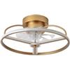Eden pulse Ventilatore dorato a 8 pale trasparenti, 6 velocità, LED integrato 60 W, telecomando, 21 x 50 x 50 cm
