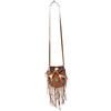 shoperama Borsa a tracolla da donna con frange piume perline indiana hippie cowgirl festival etnico accessorio costume, marrone, s