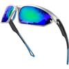 Bircenpro Occhiali da sole sportivi da uomo polarizzati: protezione UV a specchio, occhiali sportivi per uomini, baseball, ciclismo, guida, pesca, golf, motociclismo, corsa