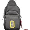 Aeronautica Militare linea Frecce Body Bag a tracolla in tessuto tecnico gommato Antracite AM-342 17 x 27 x 9 cm