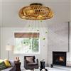 ATEEZ Vintage Lampadario con Ventilatore da Soffitto 6 velocità Motore Reversibile Farmhouse Ventilatore da Soffitto con Luce eTelecomando Silenzioso Lampadario Ventilatore Letto Sala Soggiorno-A