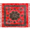 HOME ZEN HOUSEHOLD LINEN Telo Copritutto Arredo copriletto telo picnic multiuso matrimoniale 210x240 cm, BATIK 100% cotone indiano, stile indiano etnico, copridivano con stampa etnica piazzata. (ROSSO, DAISY)