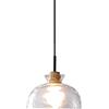ZHFZKKL Lampadario moderno in vetro da fattoria di metà secolo, lampadario a sospensione ad isola per cucina, lampada da soffitto a sospensione, cupola soffiata a mano, paralume martellato trasparente