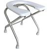 Oshhni Sedile WC Squat Sgabello per WC Tubo in acciaio inossidabile ispessito Portatile Anziani Squat Sedile per WC Comodino Comodino per bagno Adulti, altezza 30 cm