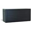 KG KITGARDEN - Cassapanca multiuso da esterno, capacità 280 l, 55 x 116 x 43,3 cm, grigio antracite