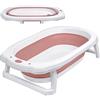 UISEBRT Vasca da Bagno Pieghevole per Bambini, Vaschetta Bagnetto per bambini, salvaspazio, antiscivolo, per Bambini 0-8 Anni, Rosa