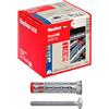 Fischer DuoHM 4 x 55 mm, 25 Tasselli per Cartongesso in Metallo e Nylon senza Necessità di Pinza, 572920