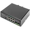 Digitus Switch Gigabit PoE+ di livello industriale a 8 porte con 2 porte uplink SFP