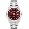 Bulova Surveyor 98B422 Classic, orologio da uomo in acciaio, vetro zaffiro, meccanico, 39 mm, rosso, rosso, Classico