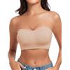 WOWENY Reggiseno a Fascia da Donna Senza Spalline Senza Ferretto, Bralette Imbottita Senza Cuciture con Spalline Trasparenti