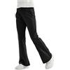 Rolanko Ragazze Jersey Pull Up Pantaloni, Bootcut Elastico in Vita Scuola Uniforme Pianura Svasata Pantaloni da Tuta, Nero, Taglia: 8-9 anni/140