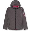 CMP - Giacca melange in softshell da donna con cappuccio removibile, Nero Mel.-Desert Rose, 54