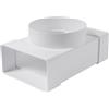 Vent Systems 110 x 55 mm - Connettore a canale a T rettangolare a 90° gradi a diramazione Ø 100 mm - ingresso tubi, giunto di scarico - riscaldamento, raffreddamento, attacco di ventilazione