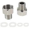 JPGhaha 2Pz Raccordo Rubinetto Tubo da G 3/8 a G 1/2 Adattatore Filettato in Acciaio Inox Rubinetto Doccia Risparmio Idrico per Rubinetto Aeratore 4 Rondelle Ideale per Cucina Bagno Giardino