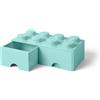 LEGO® Scatola portaoggetti verde menta con due cassetti - LEGO®