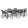 Bonami Selection Set da pranzo da giardino per 6 persone con sedia Joanna nera e tavolo Viking, 90 x 205 cm Viking & Joanna - Bonami Selection