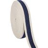 BENECREAT Fettuccia A Righe in Poliestere da 9.14 m, Bordo in Tessuto Blu Notte Largo 32 mm, Fettuccia Piatta in Cotone Poliestere, Ottimo per I Manici delle Borse, Cinture, Cucire