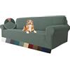 MAXIJIN Fodera per divano super elasticizzata per divano a 4 posti, fodere per divani extra large Jacquard Pet Dog Furniture Protector Fodera per divano aderente (4 posto, Verde Pisello)
