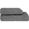 Bassetti Trendy, Set due pezzi Spugna Bagno 1 ospite 38x55 + 1 Asciugamano 58x105 Asciugamani 100% di Puro Cotone Contemporary Antracite