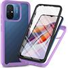 RonRun Cover Xiaomi Redmi 12C, Antiurto 360 Gradi Full Case con Protezione per Schermo Incorporata, Trasparente Rugged TPU Bumper Doppia Protettiva Case Viola chiaro