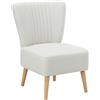 HOMCOM Poltrona Imbottita per Soggiorno e Sala in Stile Nordico, Poltroncina da Camera in Tessuto e Gambe in Legno, Bianco