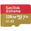 SanDisk 128 GB Scheda microSDXC Extreme per Action Cams e Drones + adattatore SD + RescuePRO Deluxe, fino a 190 MB/s, con A2 App Performance, UHS-I, Classe 10, U3, V30