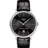 Tissot Carson Powermatic 80 / orologio uomo / quadrante nero / cassa acciaio / cinturino pelle nera - T122.407.16.051.00