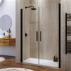 DEGHI Box doccia nicchia 140 cm saloon con vetro anticalcare trasparente e profilo nero 195h - Lost