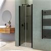DEGHI Box doccia nicchia 80 cm saloon con vetro anticalcare bronzato e profilo nero 195h - Lost