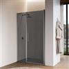 DEGHI Box doccia nicchia 120 cm battente 75 cm e lato fisso con vetro temperato fumé e profilo cromo 195h - Nilo