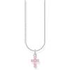 THOMAS SABO Collana con ciondolo a forma di croce rosa, in argento Sterling 925, KE2226-051-9, misura unica, Argento sterling, Zirconia cubica