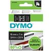 DYMO Nastro D1 standard 458110 - 19 mm x 7 mt - PL - bianco-nero - Dymo (unità vendita 1 pz.)