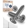 NietFullThings Viti per legno Ø4x50 mm testa svasata 90° TX20 - acciaio inox A2 V2A - filetto parziale - testa rinforzata - per fai da te e hobbisti - 100 pezzi