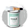 PECTRO Chalk Paint Vernice a Gesso 750ml + Pennello Tondo in Legno Pack - Pittura per Mobili Senza Carteggiare - Chalk Paint Bianco e Colori per legno Efetto Polvere (Grigio Argento)