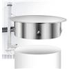 DNGH Copertura per tubo della stufa, 200 mm, copertura per canna fumaria, in acciaio inox, diametro inferiore 188 mm, profondità: circa 54 mm