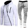 Generico Tuta da uomo Completo Casual Sport con zip e pantaloni Jogging Con Cappuccio Completo Tuta Ginnastica Uomo Cotone